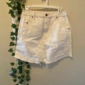 Cream Jean Mini Skirt